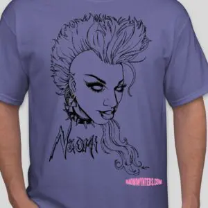 Graphic tee featuring stylized portrait