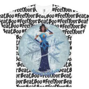 T-shirt with winter-themed ice skater design