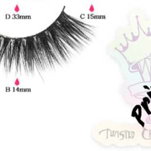 False eyelashes with measurements