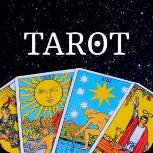 Vibrant tarot deck display